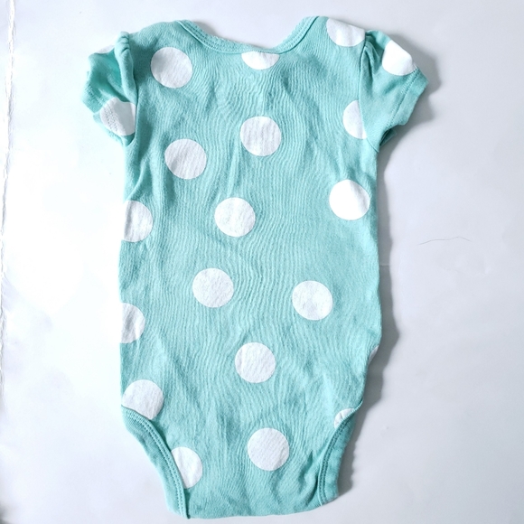 3M Soft Turquoise Polka Dot Onesie - Picture 3 of 3